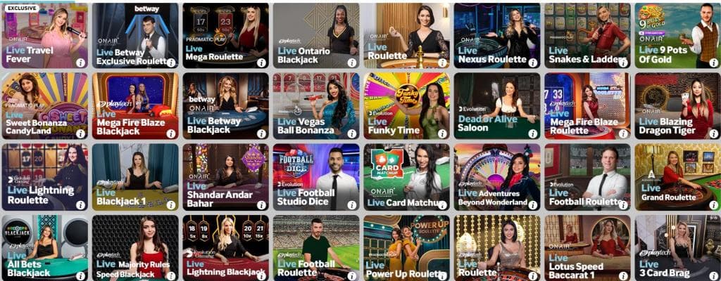 betway casino, live casino, live games